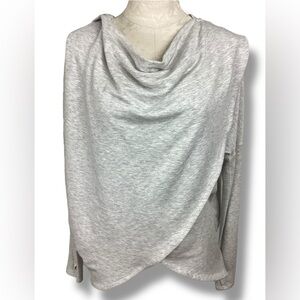 Athleta Purana Wrap Gray Sweatshirt Hoodie Cozy Oversized Fit Lounge